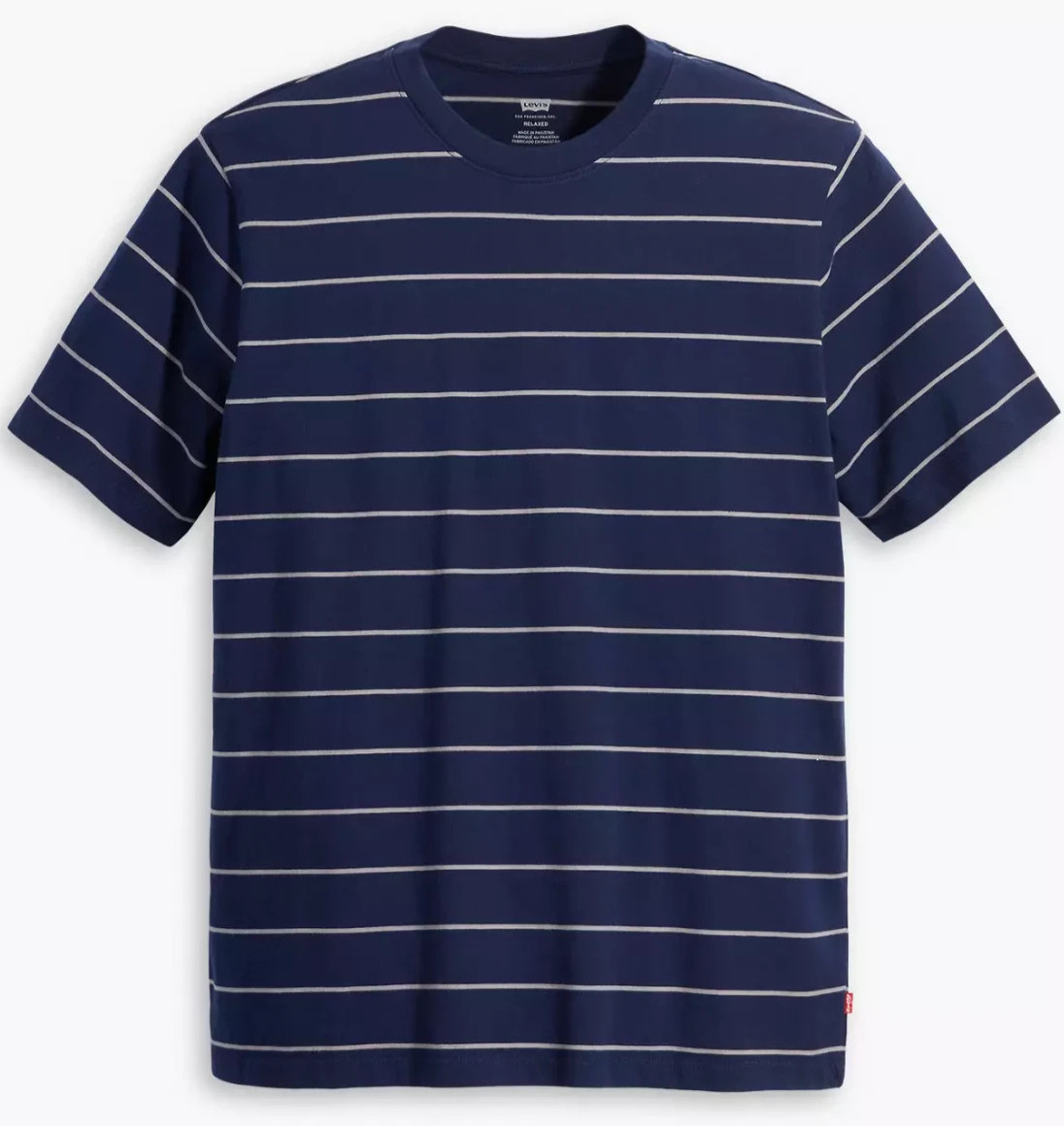LEVI STRAUSS Levi's Navy Blue Stripe Relaxed Fit Essential T-Shirt NEW Small gallery
