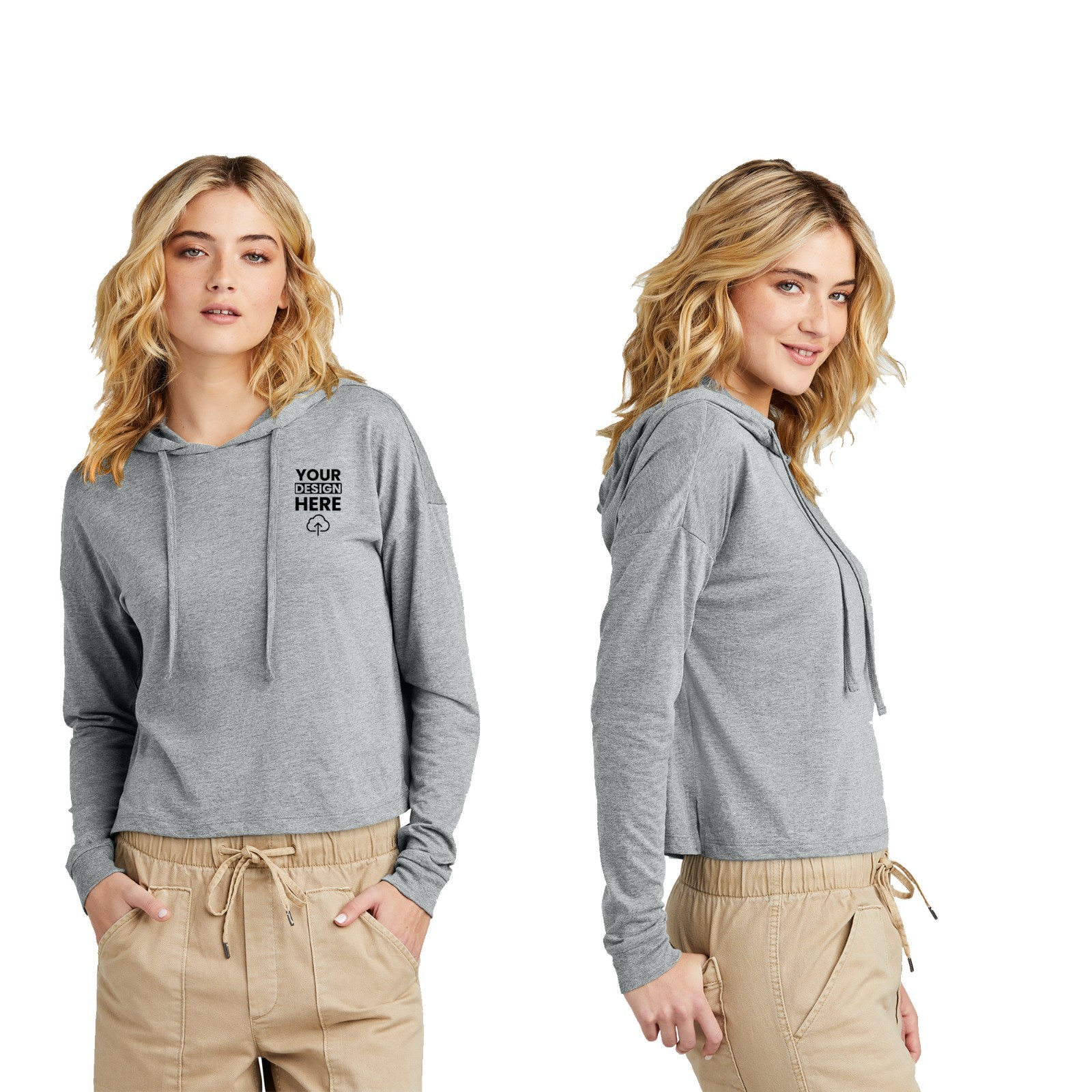 District Custom Printed Womens Perfect Tri Midi Long Sleeve Hoodie Gift For Him gallery