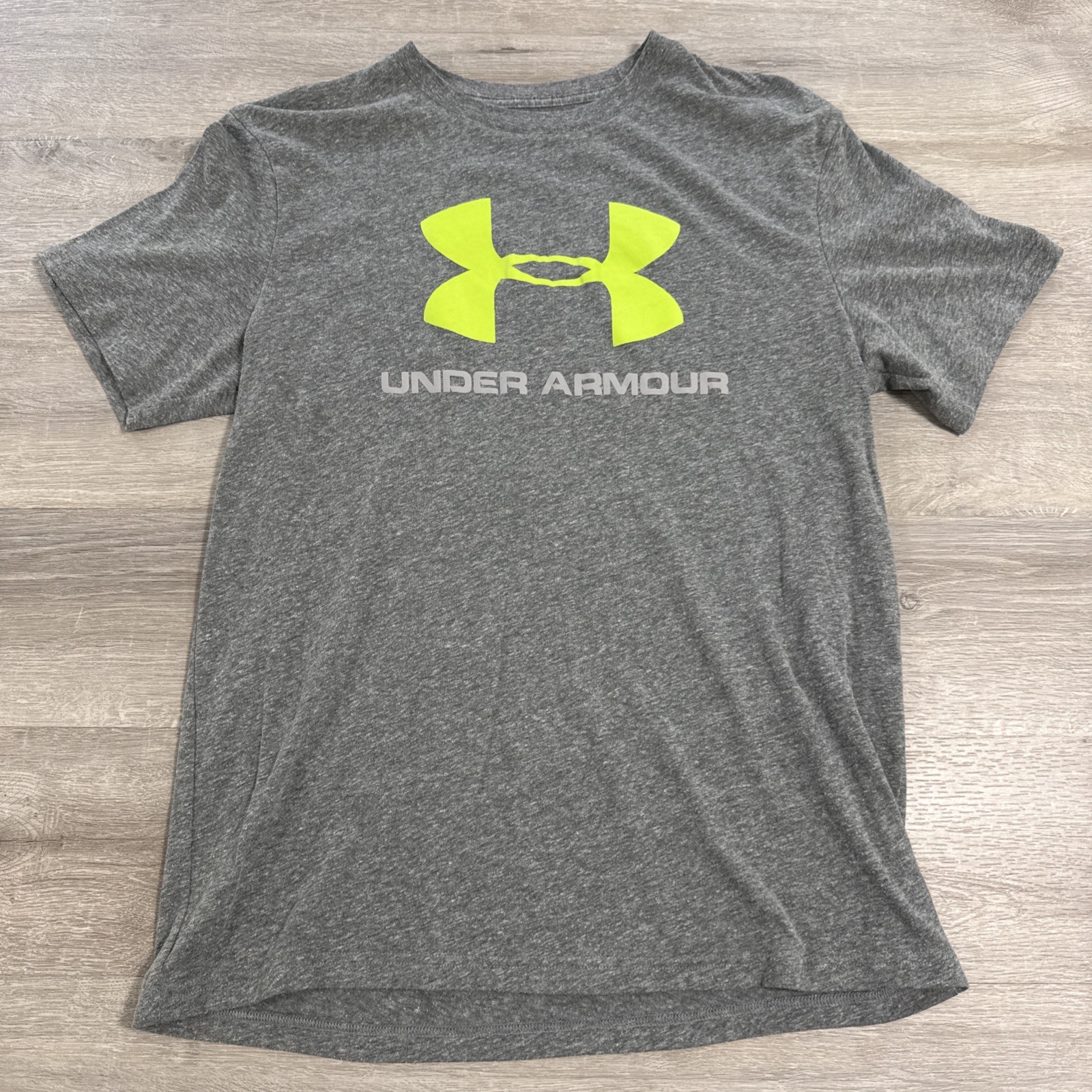 Under Armour Shirt Men’s Gray HeatGear Logo Athletic Tee Medium