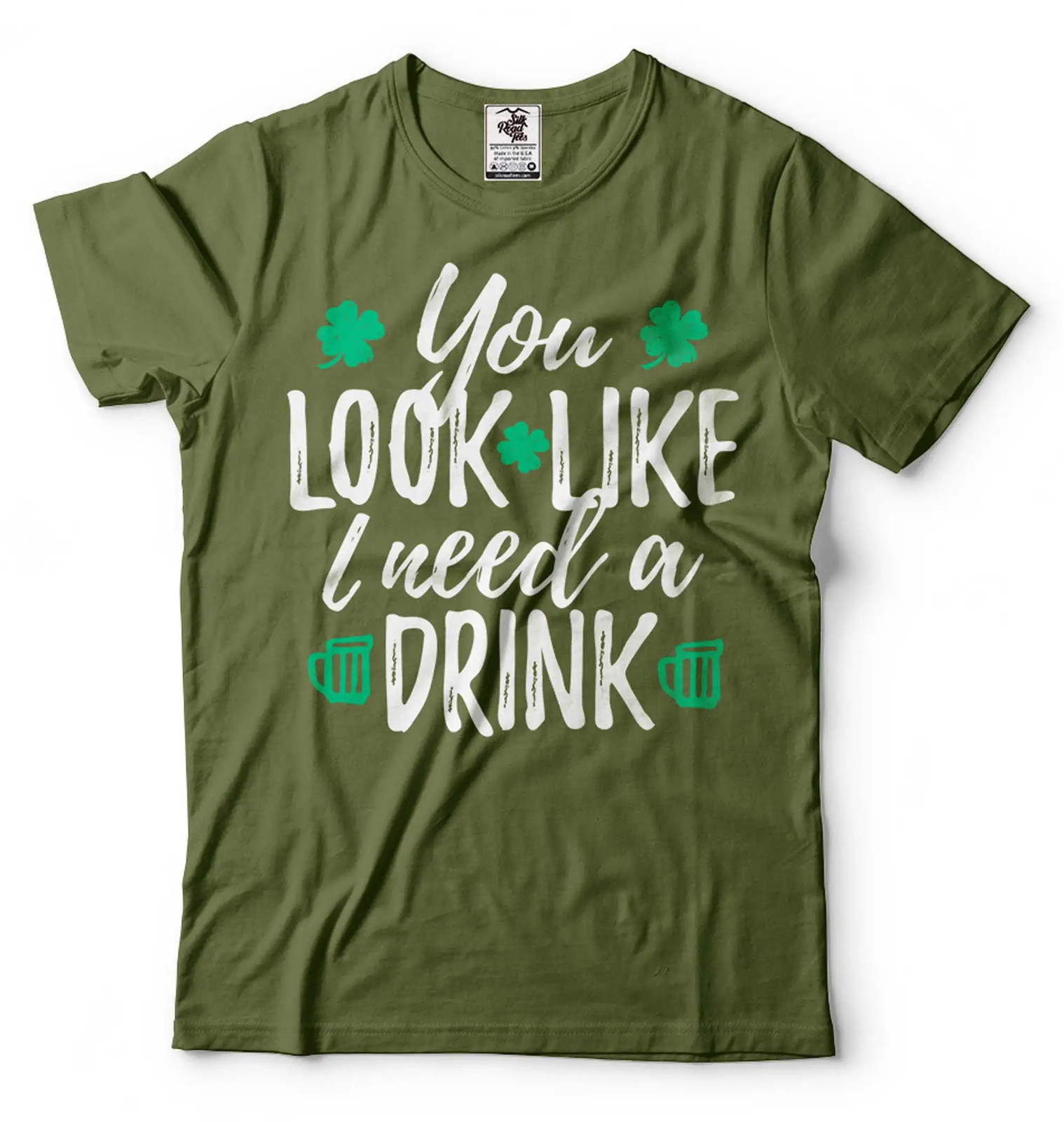 Saint Paddys day Funny Holiday Tee Shirt Need a Drink humorous tee gallery