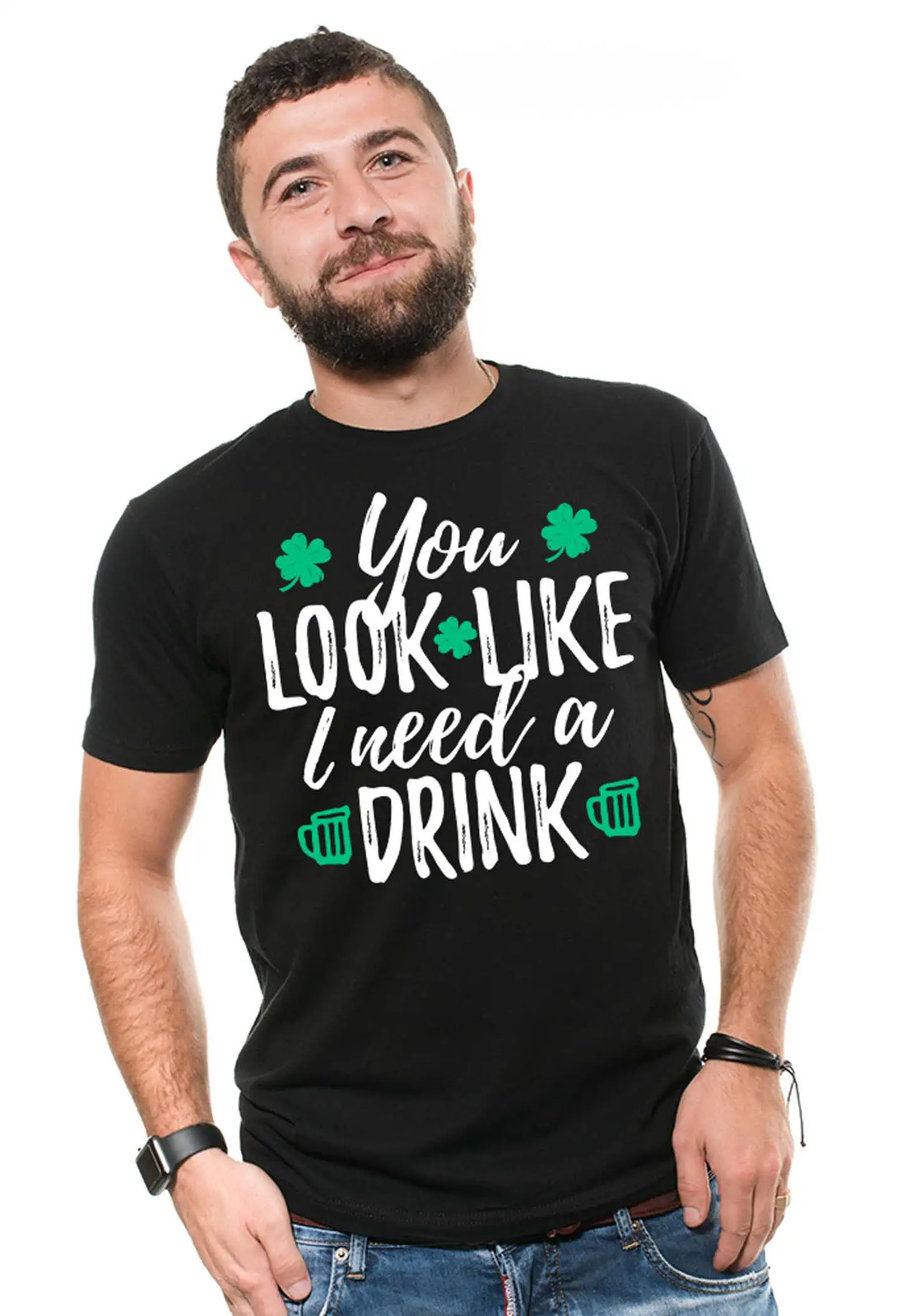 Saint Paddys day Funny Holiday Tee Shirt Need a Drink humorous tee gallery