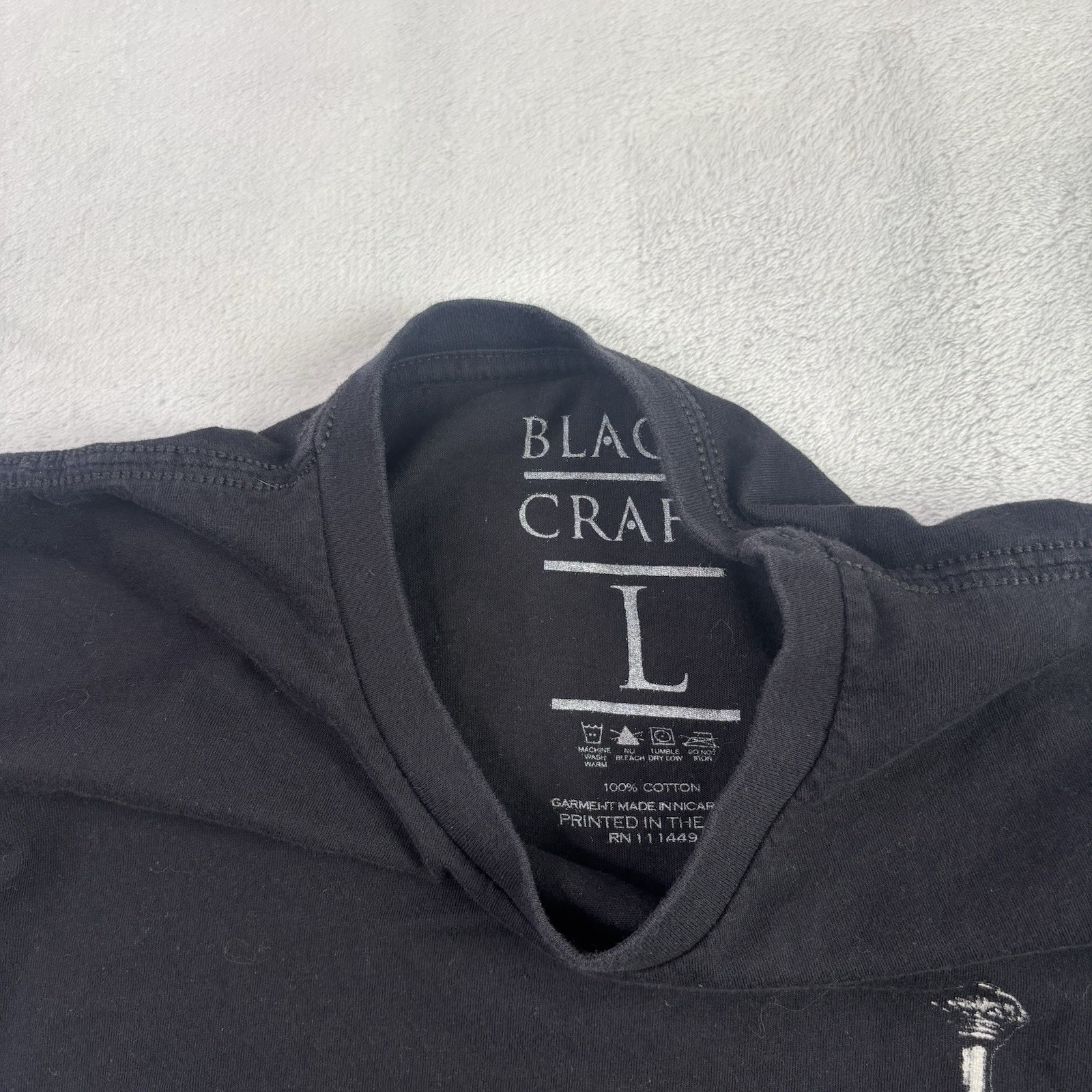 BlackCraft Cult Death Shall Blossom Rose Black Short Sleeve Graphic Shirt Mens L gallery