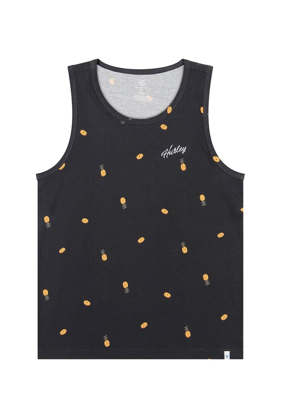 Hurley Men's Small The One & Only Graphic Tank Top Soft Cotton Pineapple Black gallery