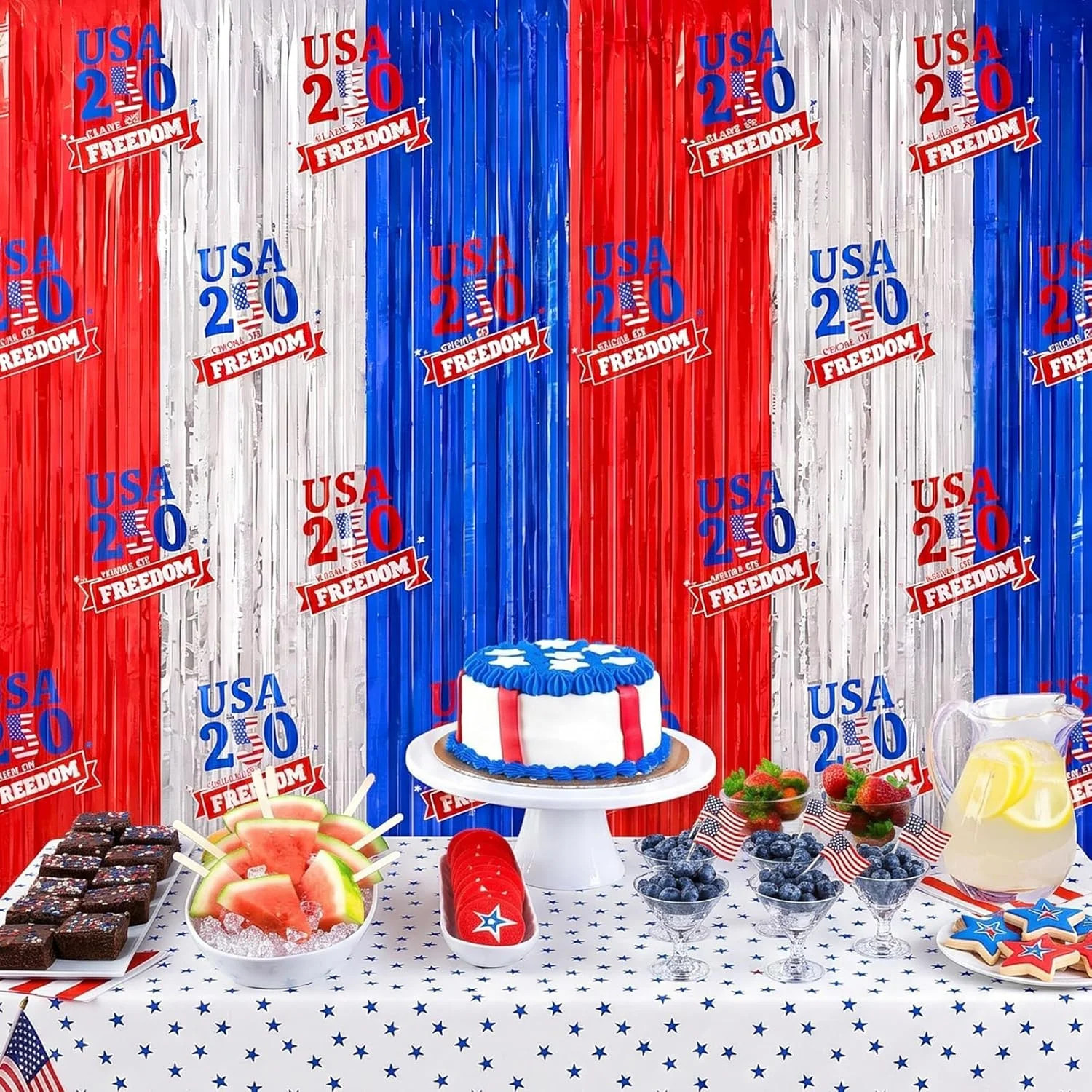 4Th of July Decorations - 2 Pack Red White and Blue Streamer for 250Th Anniversa gallery