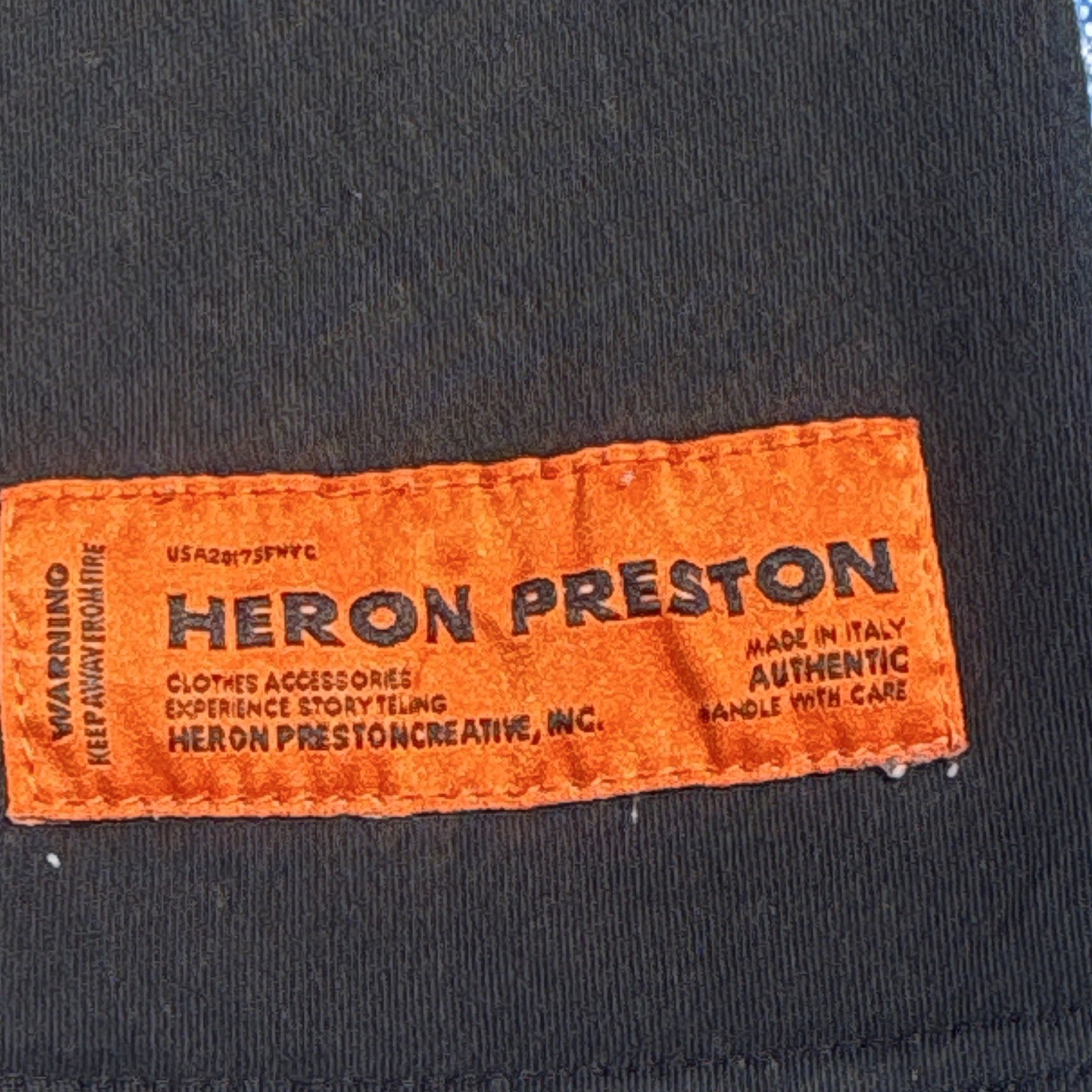Heron Preston Green Heron Graphic T-Shirt Black Cotton Streetwear Size S/M gallery
