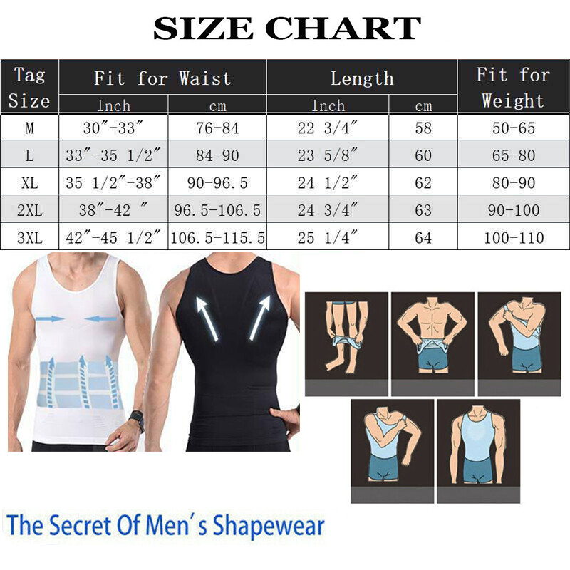 Men Body Slimming Tummy Shaper Underwear shapewear Waist Girdle Top Shirt Vest gallery