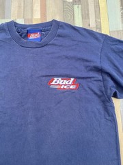 Vintage 90s Budweiser Bud Ice Beer Single Stitch T Shirt Size XL See Measurement