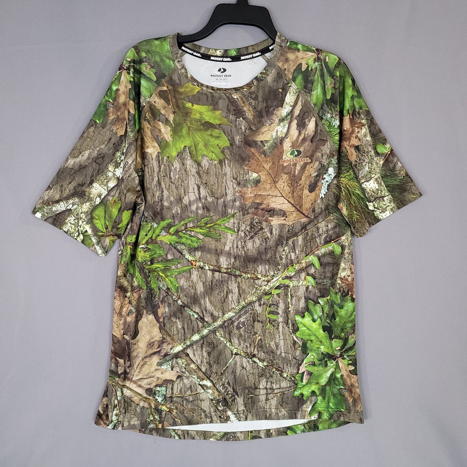 Mossy Oak Men's T-Shirt M (38-40) Camo Polyester Spandex Moisture-Wicking gallery