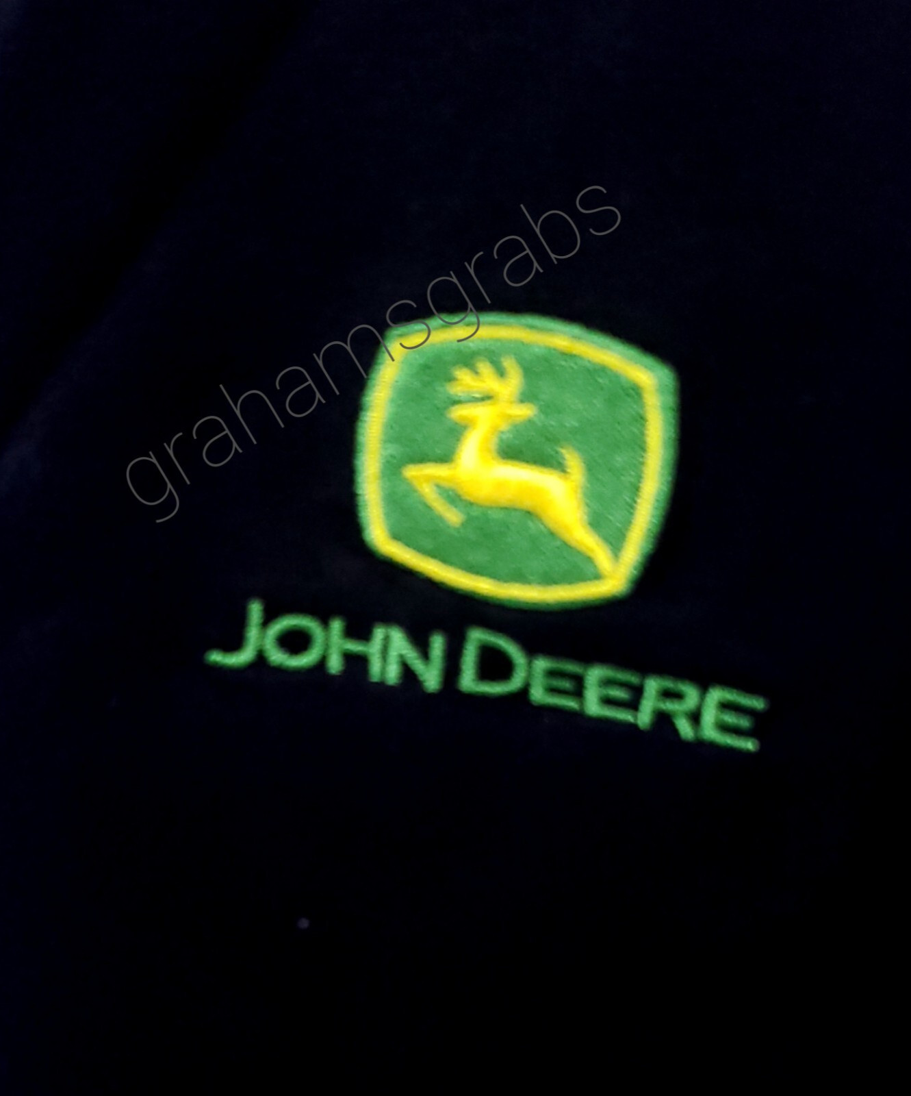 JOHN DEERE MEN'S EMBROIDERED VINTAGE LOGO T-SHIRT BLACK CREW NECK GREEN LOGO NWT gallery