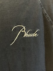 Rhude Embroidered Logo Front And Back Black Tshirt *Read*
