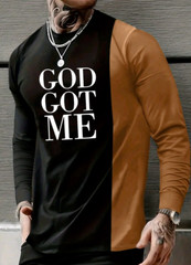 T-shirt Men’s Spring And Autumn Regular Fit Patchwork Long Sleeve