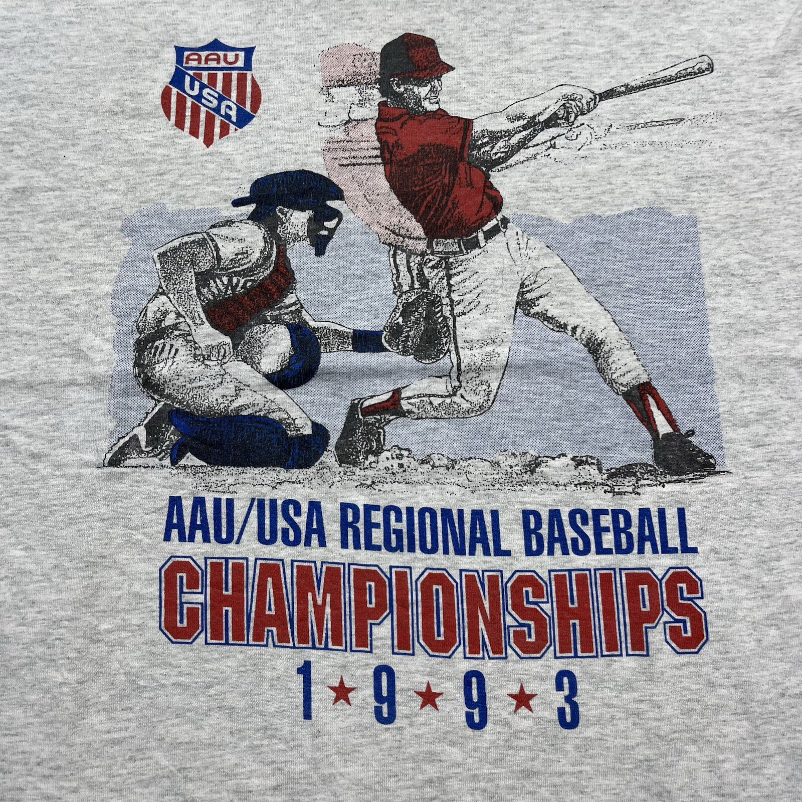 Vintage 90s AAU USA National Baseball Championships Shirt Size Large 1993 gallery