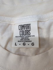 Comfrt Colors Crew Neck Short Sleeve Graphic Print T Shirt Size Large Ivory