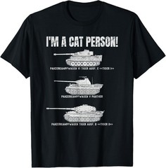 Panzer VI Tiger I German Panther Panzers Lover Cat Person T-Shirt