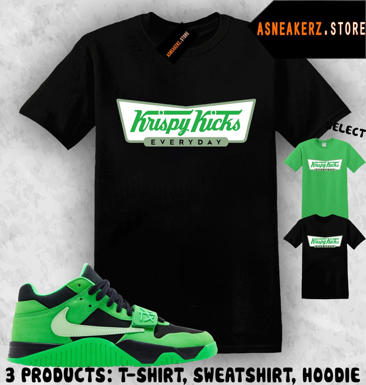 Shirt Matching Travis Scott Jumpman Jack Green Spark Match Sneaker Krispy Kicks gallery