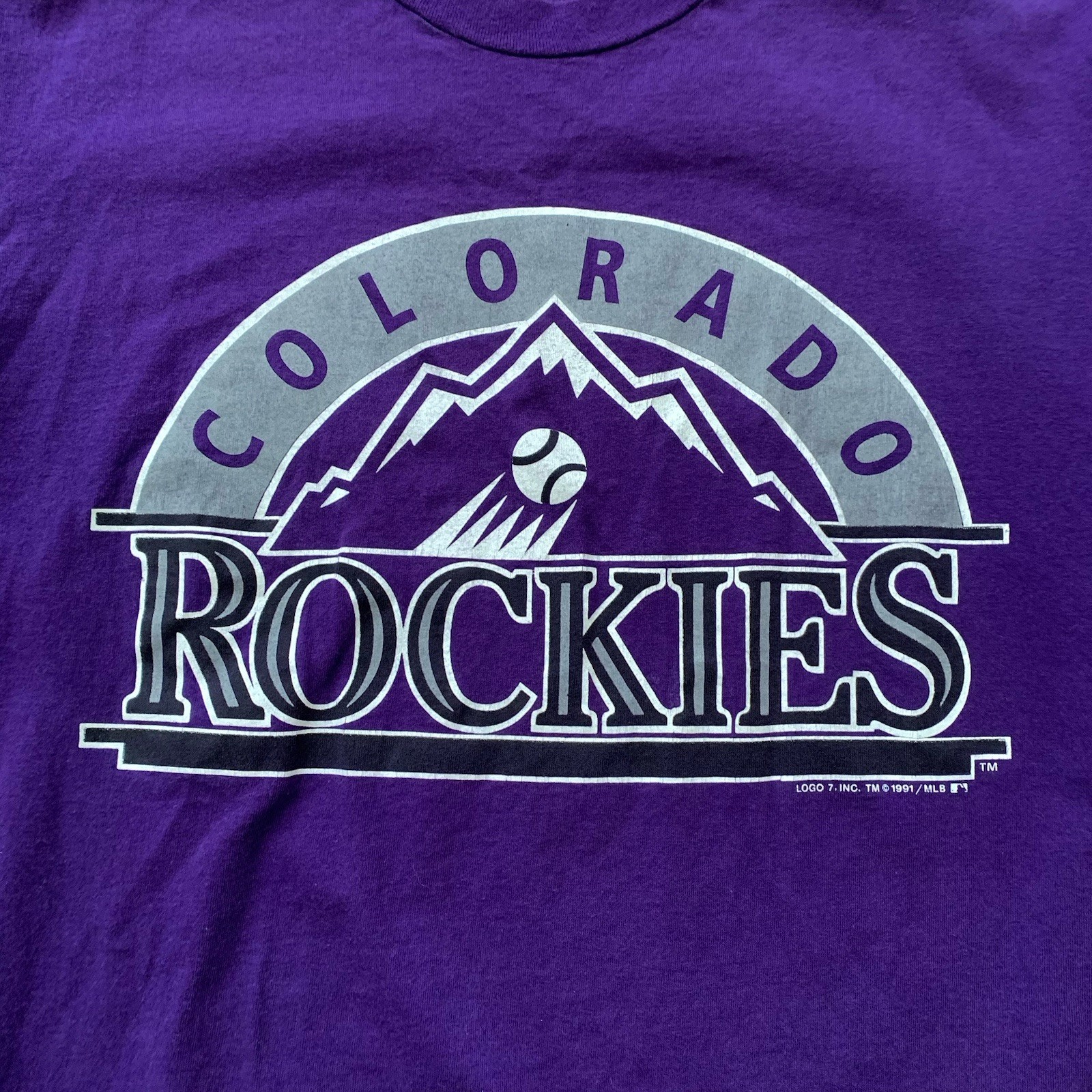 Colorado Rockies Baseball Sports Tshirt Men’s Large Purple 90’s gallery