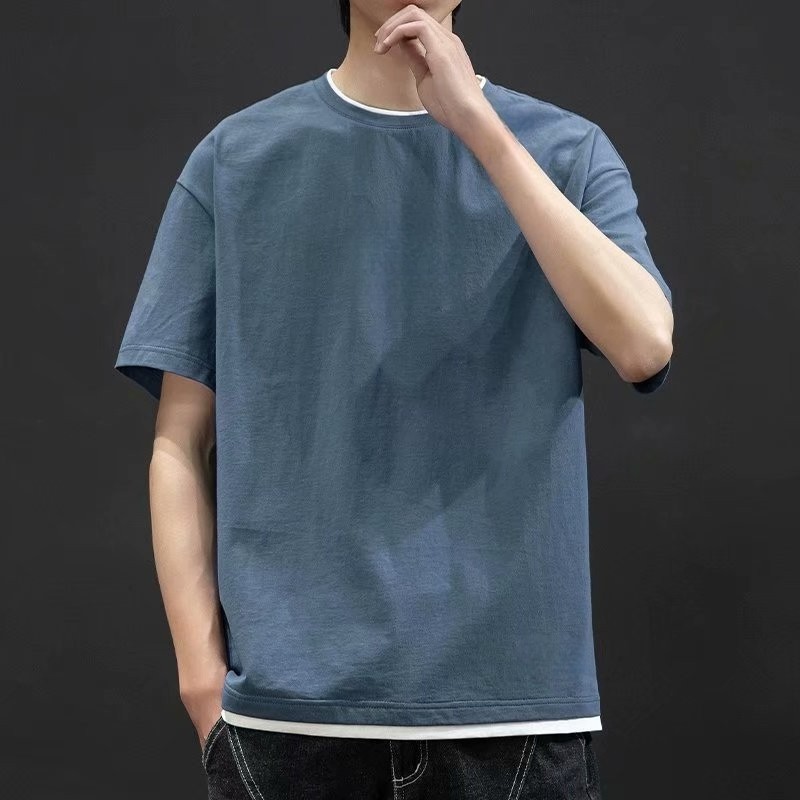 Universal Men's Polyester Fiber Plain Crew Neck Tee Short Sleeves T-Shirt M-3XL gallery