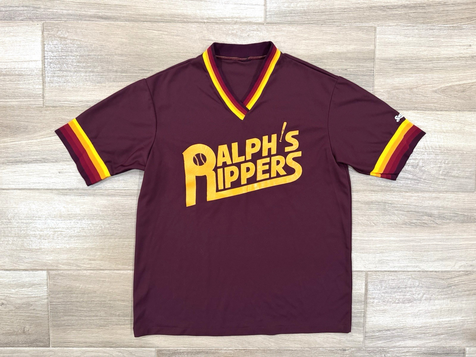 Vintage 80s Men’s Sports Shirt MEDIUM/LARGE Ralph’s Rippers Softball Swingster