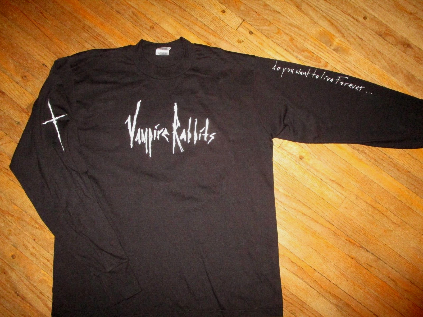 VAMPIRE RABBITS T SHIRT Do You Want To Live Forever Long Sleeve LARGE gallery