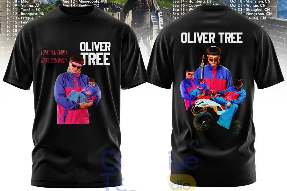 Oliver Tree Shirt Love You Madly Hate You Badly World Tour 2026 Tee Black gallery