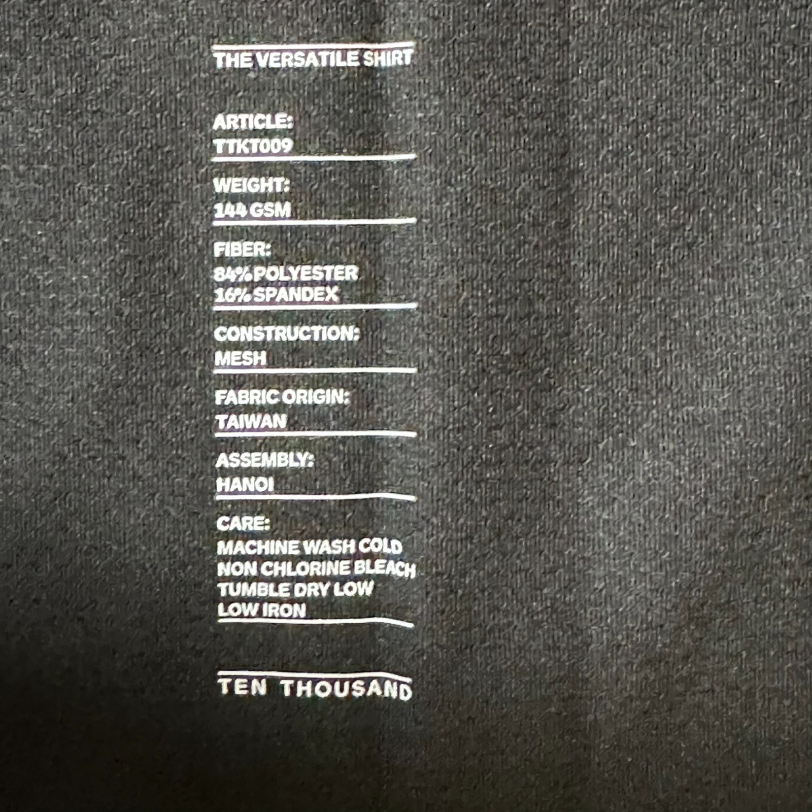 Ten Thousand Versatile Tee Mens Size M Black Short Sleeve Stretch Wicking NWT gallery