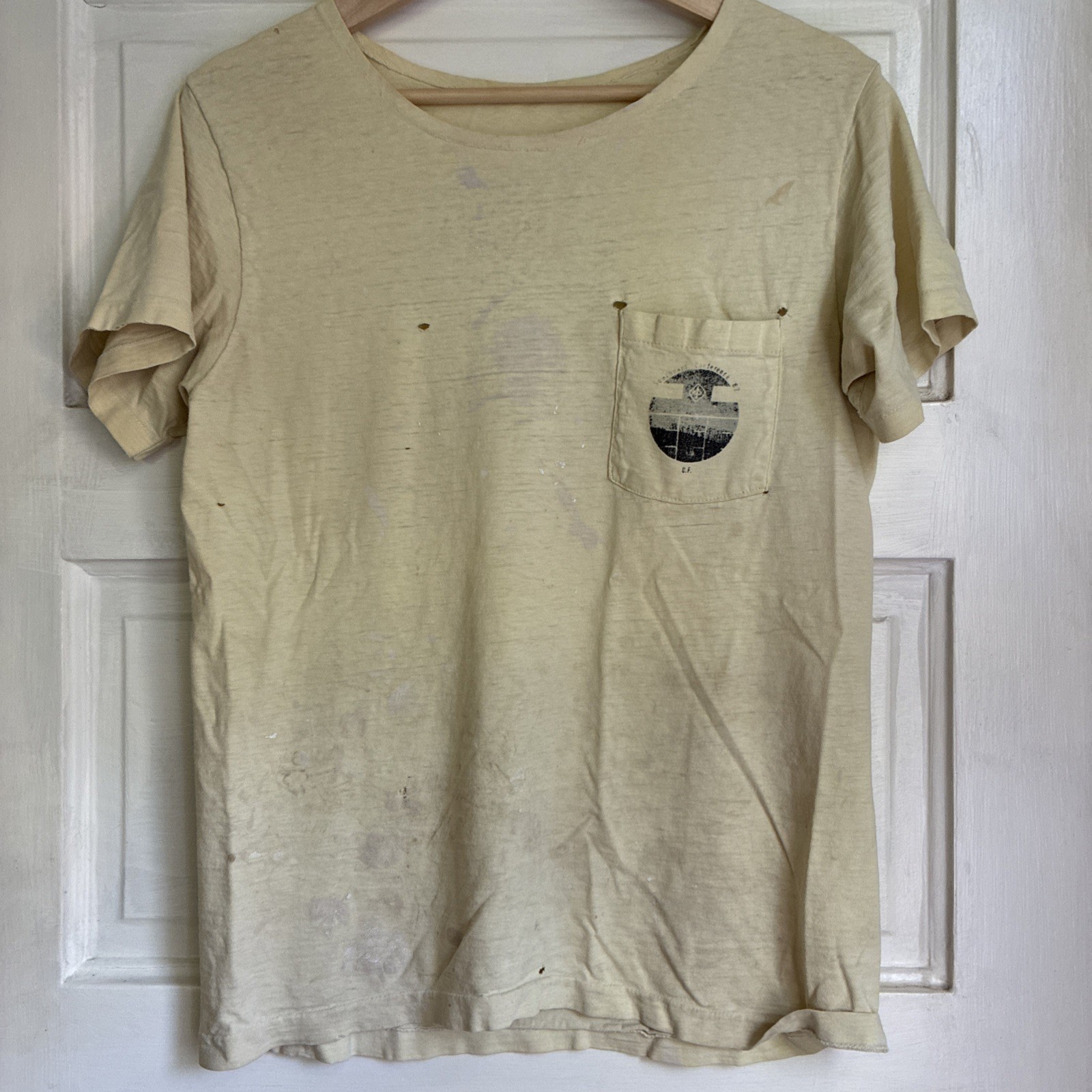 Vintage 1960/50s EXTREMELY RARE Distressed FADED Paperthin Thrashed Tee INSANE gallery