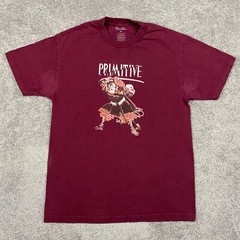 Primitive Skateboarding Shirt Mens Large Red (Plum) Short Sleeve Streetwear Tee