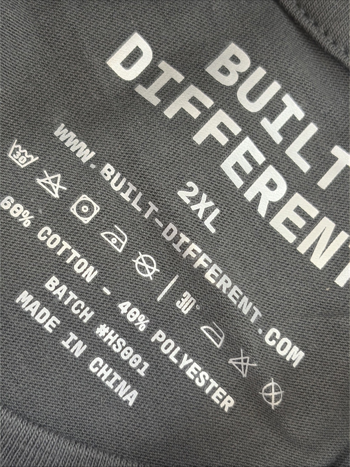 Built Different Tall Mens Short Sleeve Crew Neck T-Shirt Carbon Size 2XL gallery
