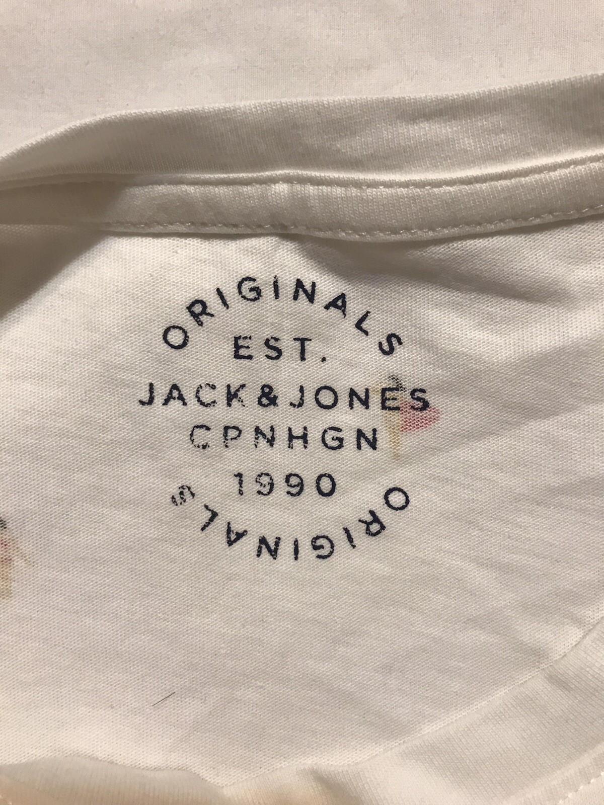 Jack & Jones Shirt Mens Large White Jorvacations Cloud Dancer Graphic Print gallery