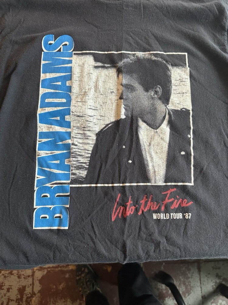 Bryan Adams Into The Fire Tour 87 Vintage Single Stitch T Shirt Medium TeeJays