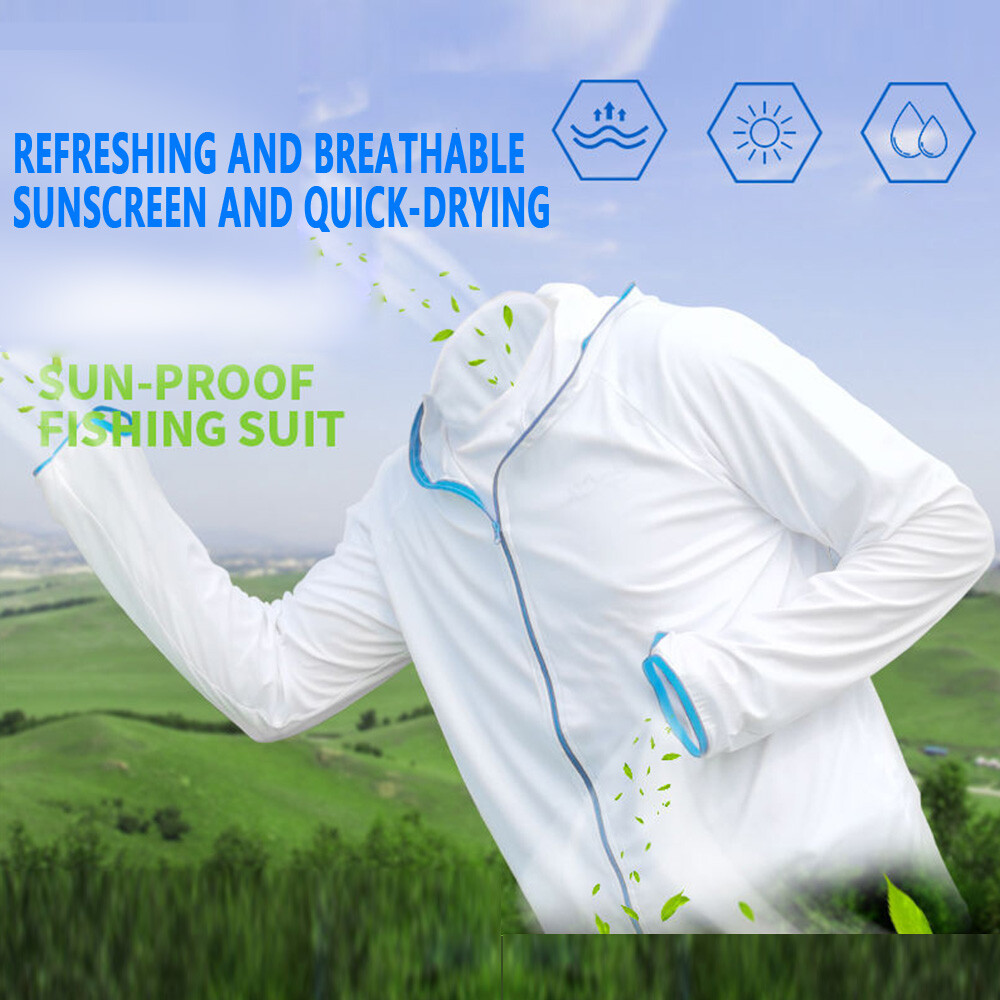 UPF 50+ Men UV Protection Jacket T-Shirt Hoodie Long Sleeve Outdoor Fishing Tops gallery
