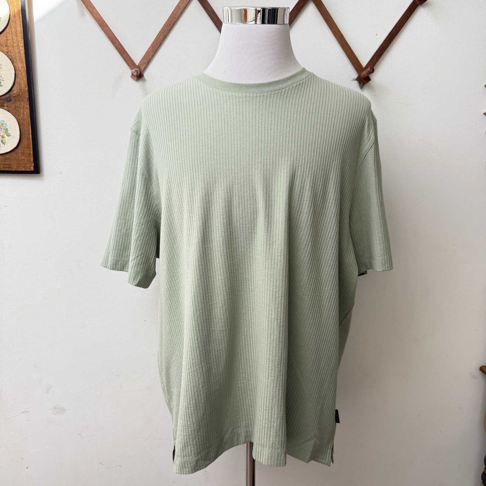 Ted Baker London Ribbed T-Shirt Regular Fit Size 7 US XXXL