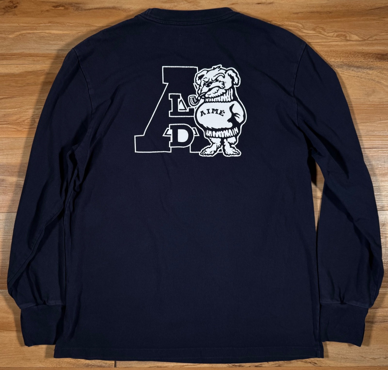Aime Leon Dore 2022 Collegiate Buddy University Dog Print Long Sleeve Shirt M gallery