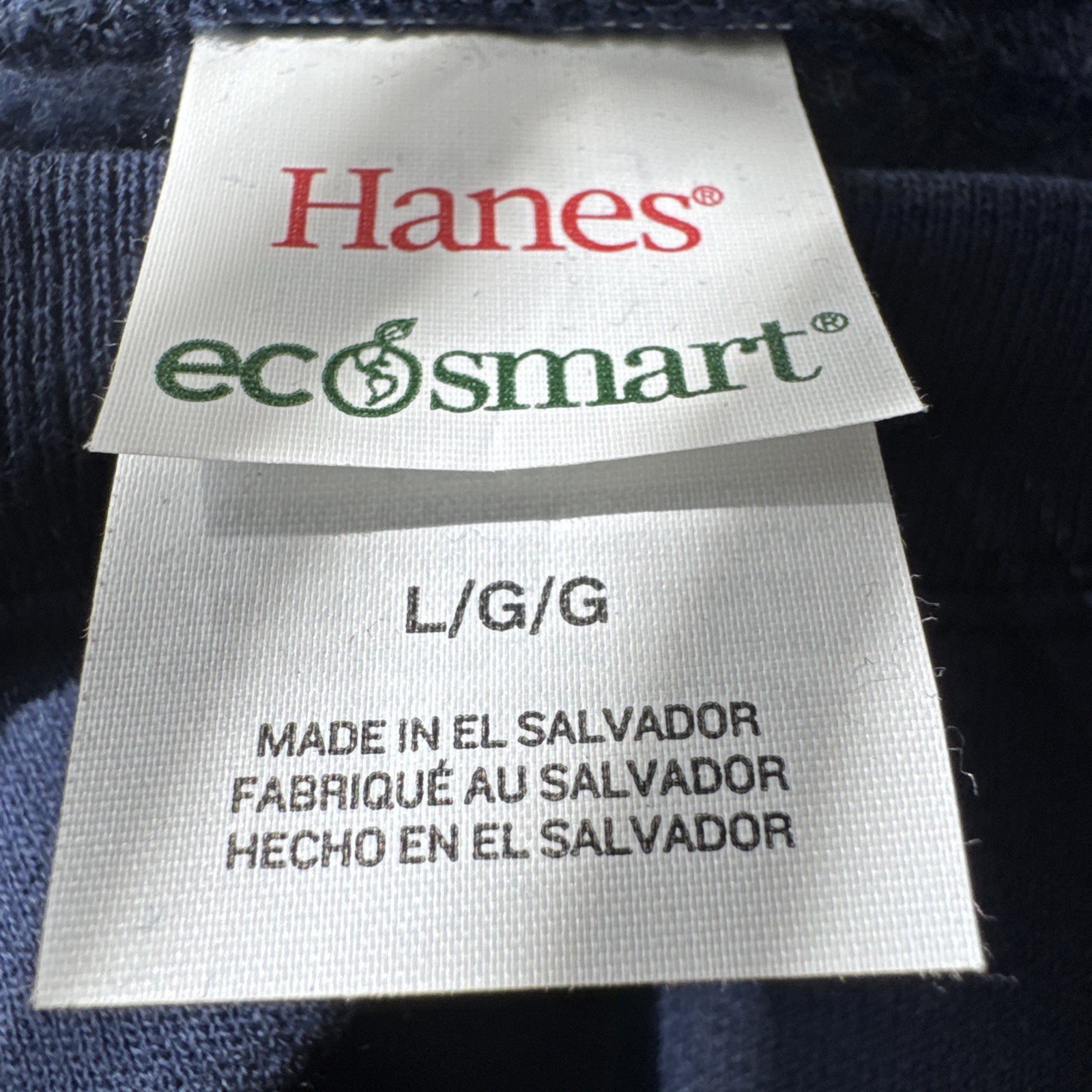 HANES MENS LARGE ECO Smart Blue Long Sleeve Sweat Shirt gallery