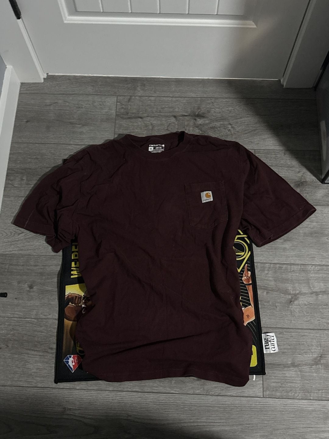 Carhartt K87 Loose Fit Heavyweight Pocket T-Shirt in Port