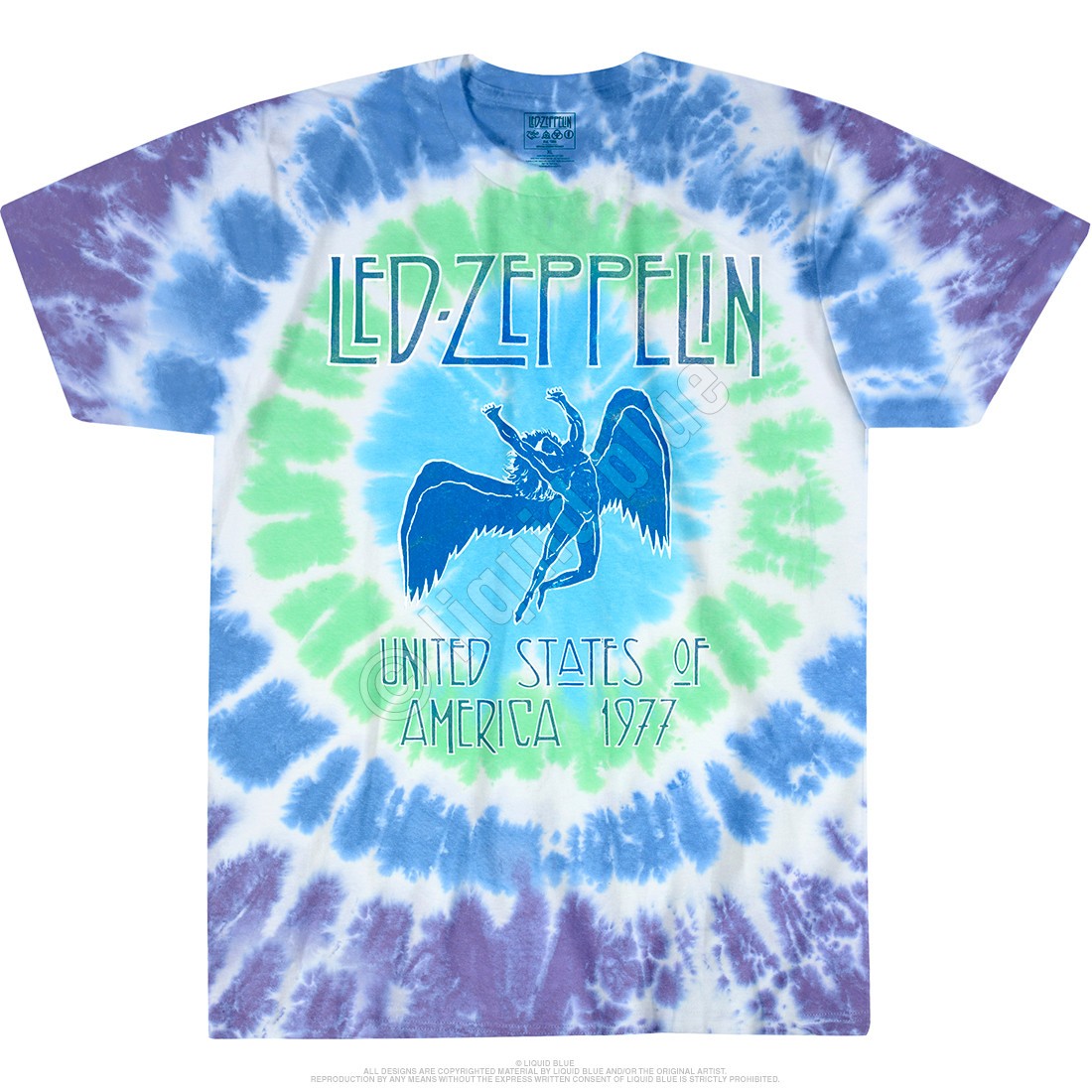 Led Zeppelin Ramble On Tie-Dye T-Shirt Liquid Blue gallery