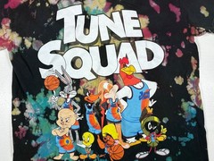 Space Jam T Shirt Men Medium Black Tie Dye Tune Squad Looney Tunes 90s Movie