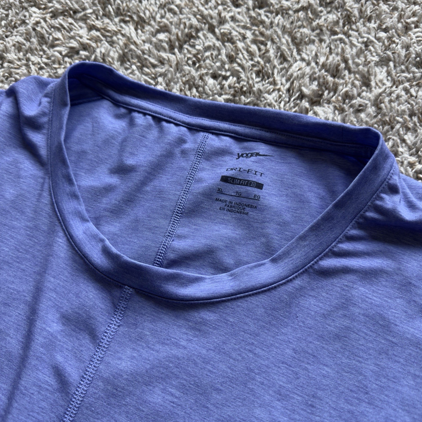 Nike Shirt Dri-Fit Yoga Mens XL Lapis Training Slim Fit DN4314-077 Activewear gallery