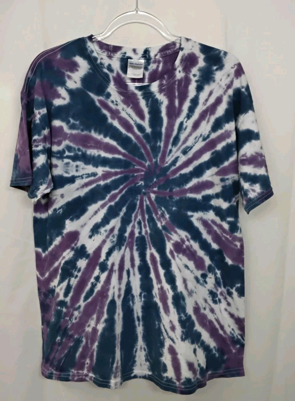 New Tie Dye Men's T-Shirt Purple Blue Adult Large Multicolor Summer Spiral gallery