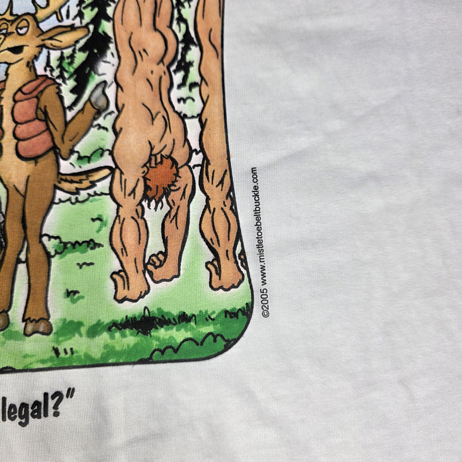 2005 Mistletoe Belt Buckle Company Deer Hunting Parody Funny Shirt Size XL gallery