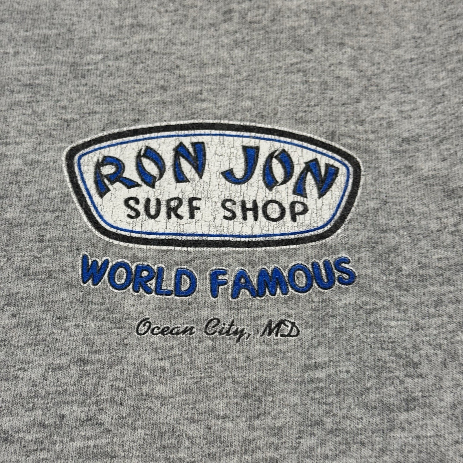 Ron Jon Surf Shop Ocean City Maryland Small Mens Gray Graphic Logo Tshirt gallery