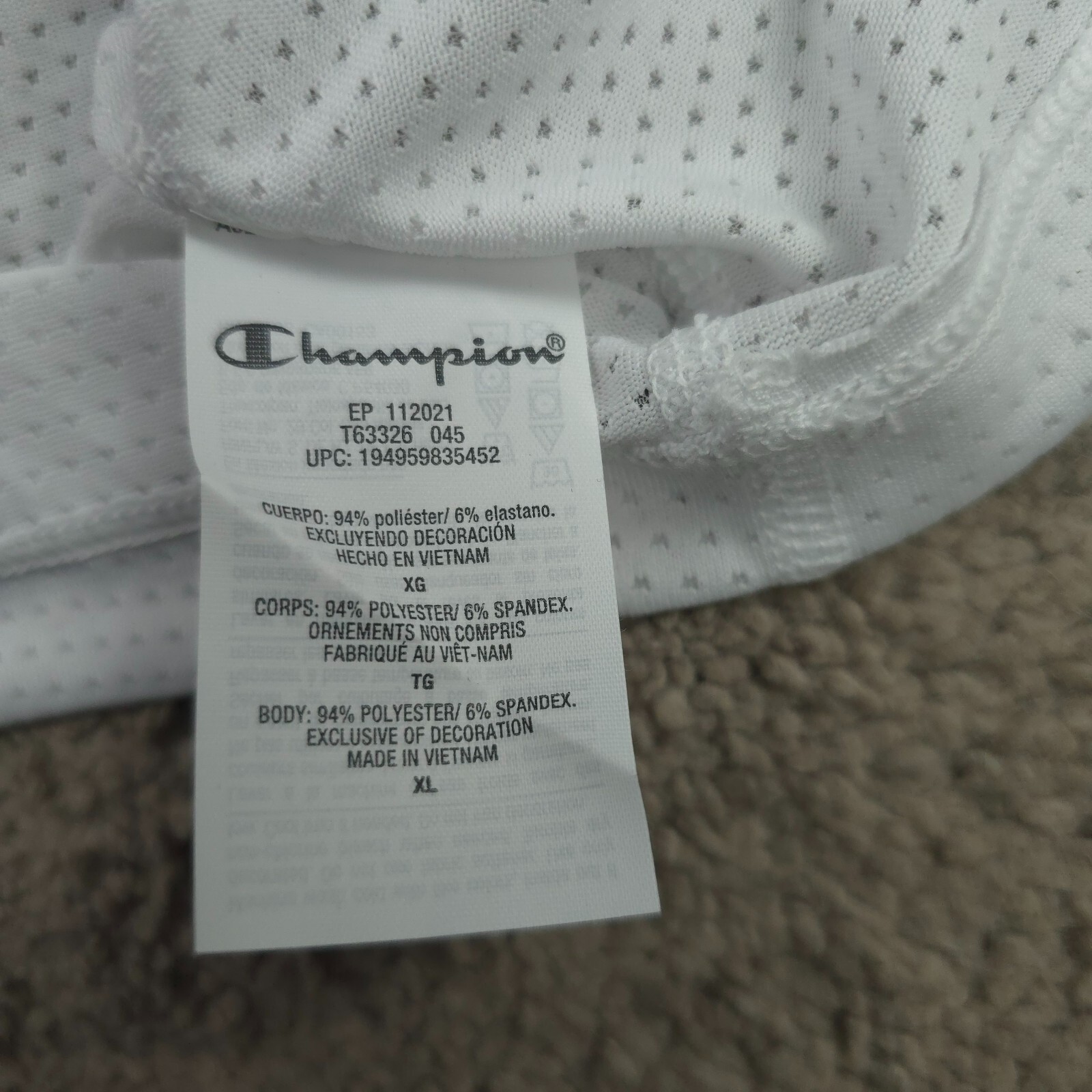 Champion Authentic Athletic Wear Men Crew Neck Short Sleeves T-Shirt XL White gallery