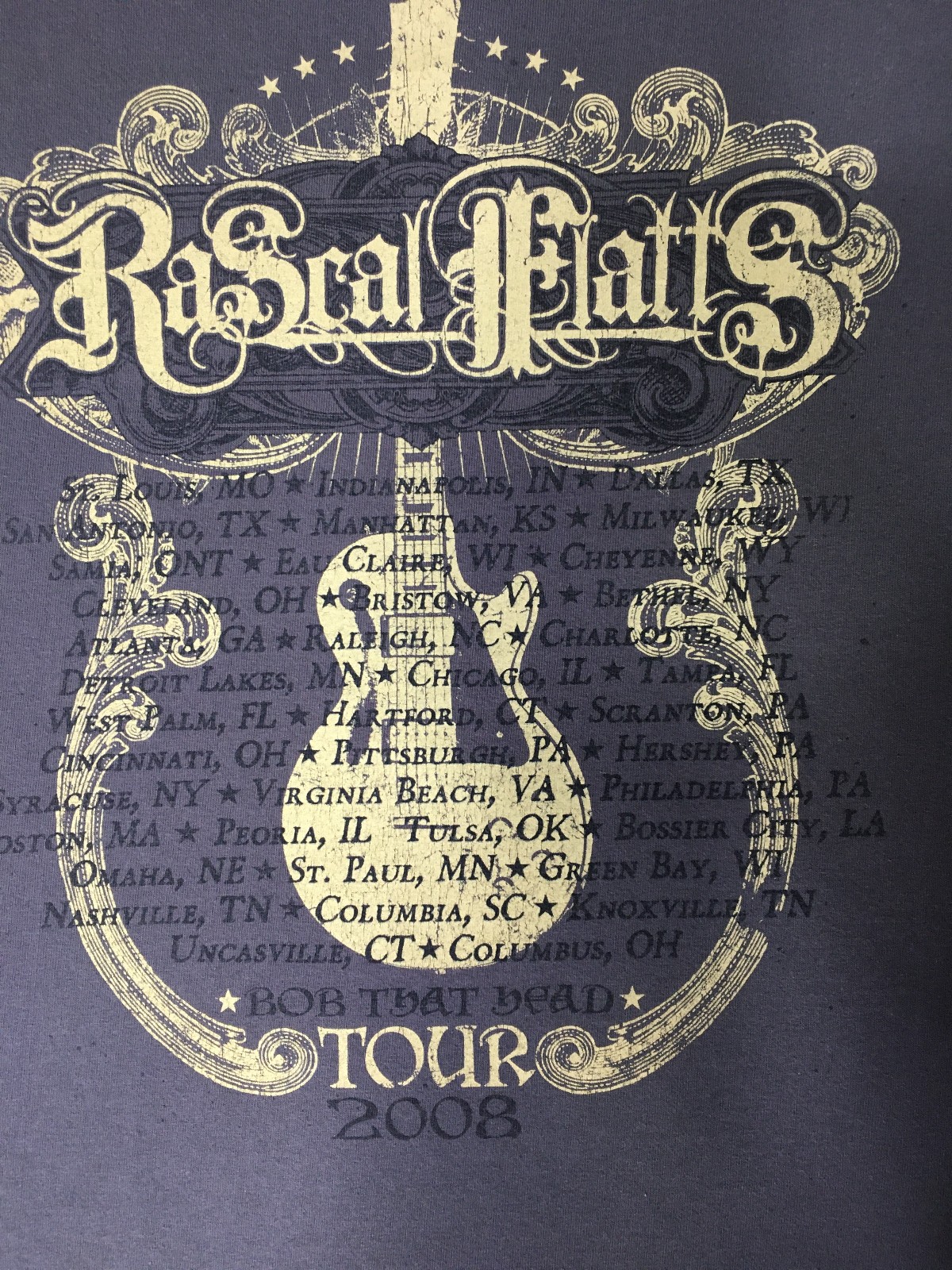 Rascal Flatts 2008 Tour Tee Country Music Concert T-Shirt Gray Large Adult gallery