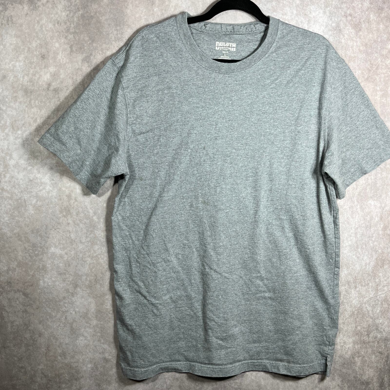 Duluth Trading Co. T-Shirt Mens Large Gray Short Sleeves Trim Fit Crew Neck Work