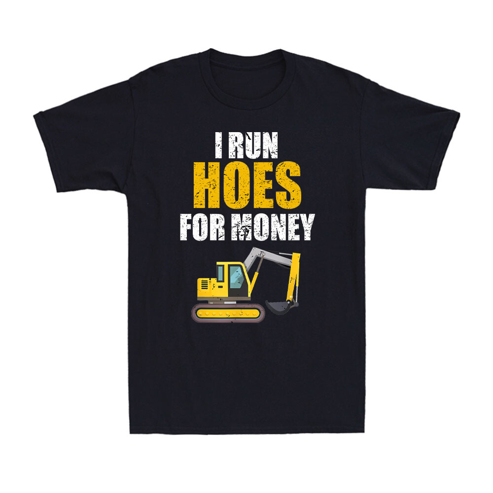 I Run Hoes For Money, Funny Construction Worker Humor Vintage Men's T-Shirt gallery
