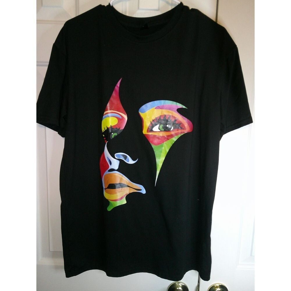 Grawall Abstract Face Art Graphic T-Shirt Colorful Pop Art Fashion Size Small gallery
