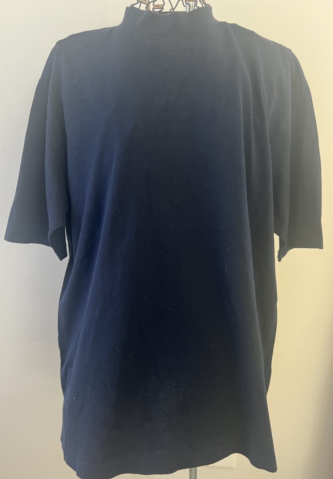 VTG Men’s Slazenger Mock Neck T- Shirt Navy Mecerized Cotton Spandex L NEW Golf gallery