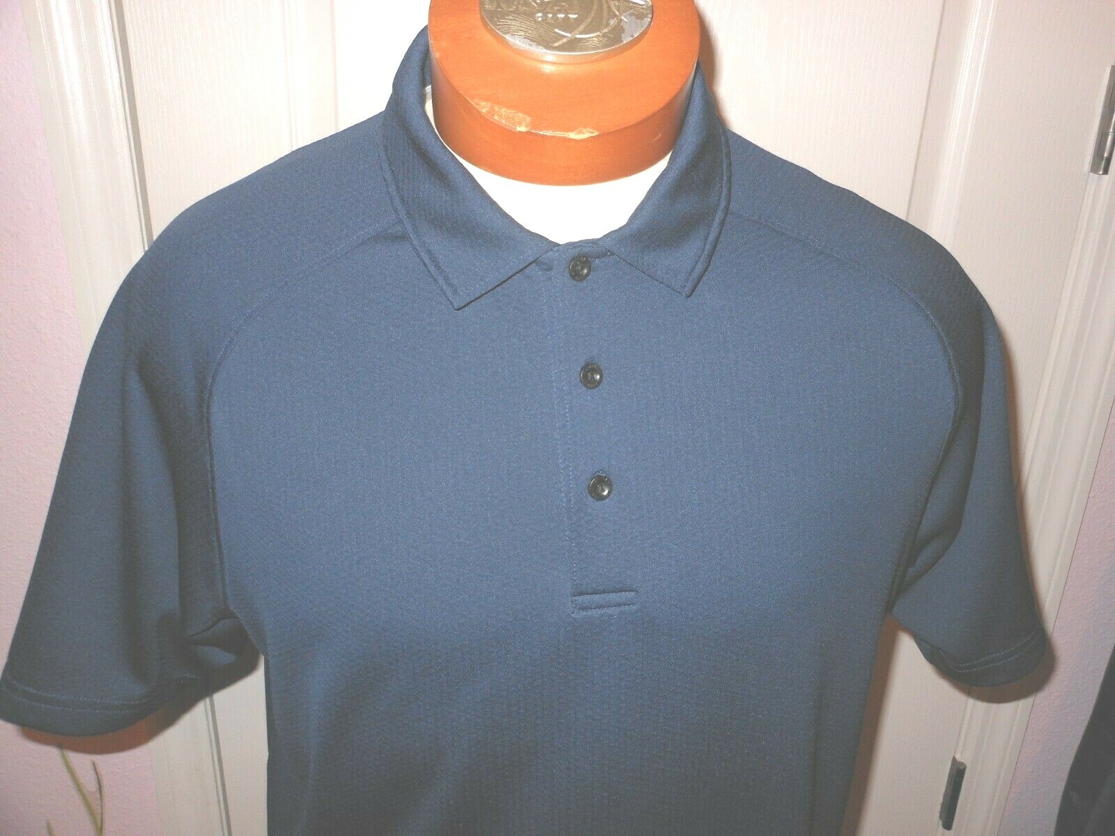 Slazenger Men's Blue Golf Short Sleeve Polyester Collared Polo T Shirt Size L gallery