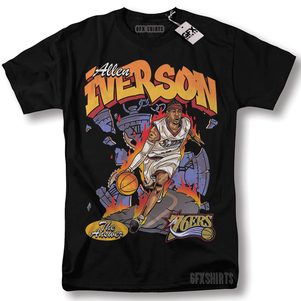 Allen Iverson The Answer Sixers 90’s Basketball Vintage Style Graphic T-Shirt