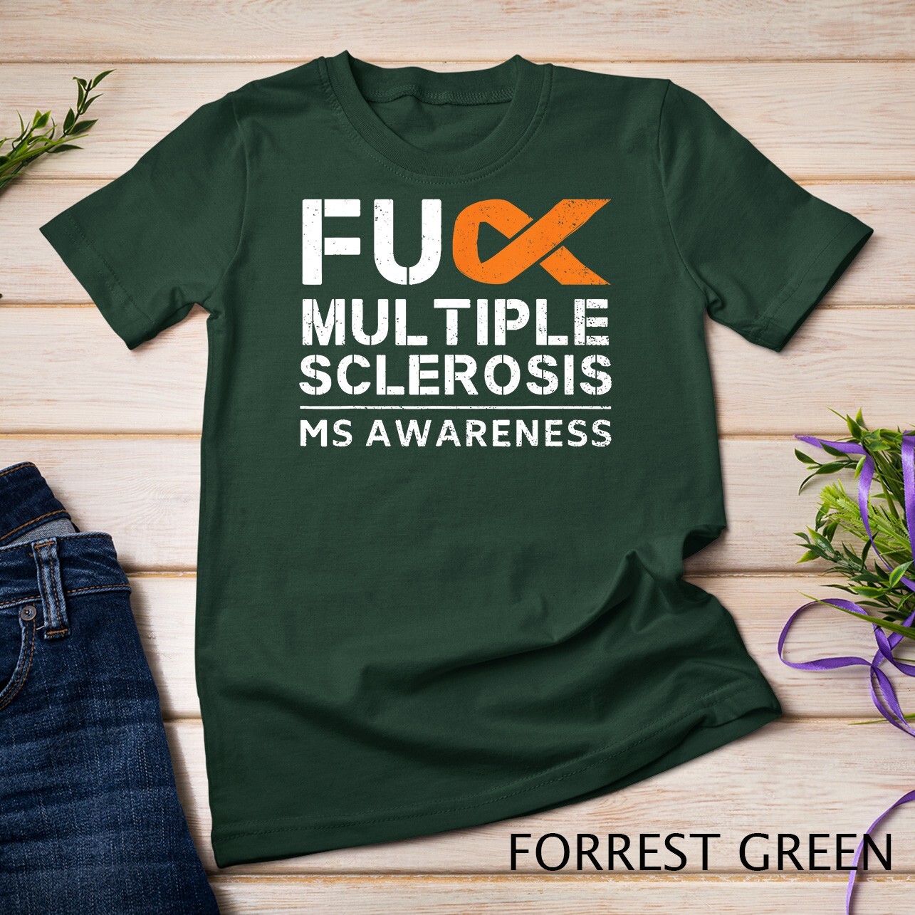Multiple Sclerosis MS Awareness Support Ribbon Unisex T-shirt gallery